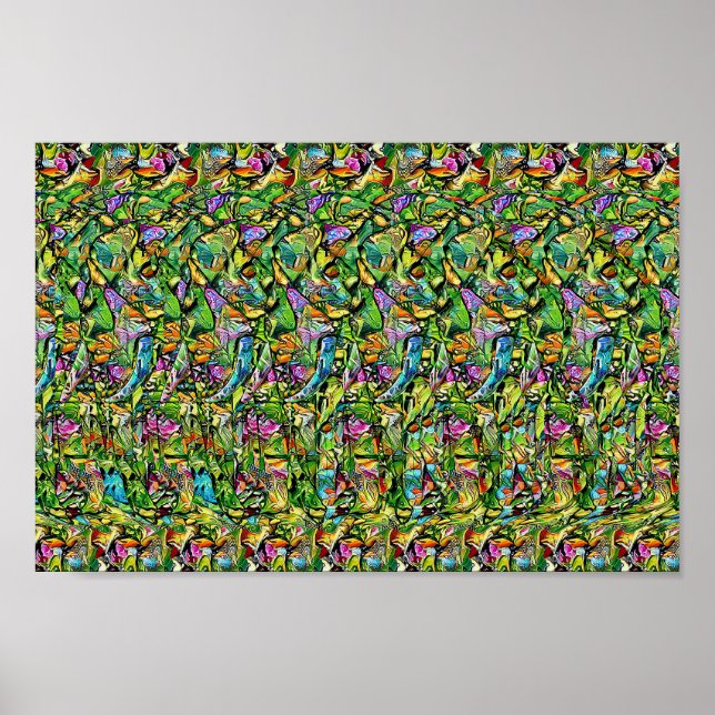 Elefant - Gömt 3D-utskrift Poster (Framsidan)