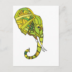 Elefant grafisk design vykort