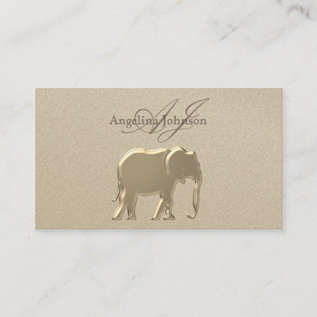 Elefant Guld Folie Elegant Professionell Visitkort (Framsida)