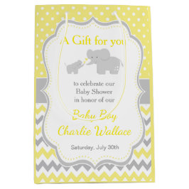 Elefant Gult och Grått Baby Shower Tack