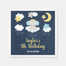 Elefant Gult och marin Födelsedagsfest