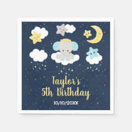 Elefant Gult och marin Födelsedagsfest Pappersservett