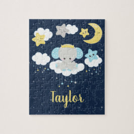 Elefant Gult och marin Pussel