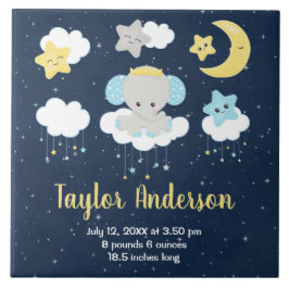 Elefant Gult- och marinstatistik över Baby Kakelplatta