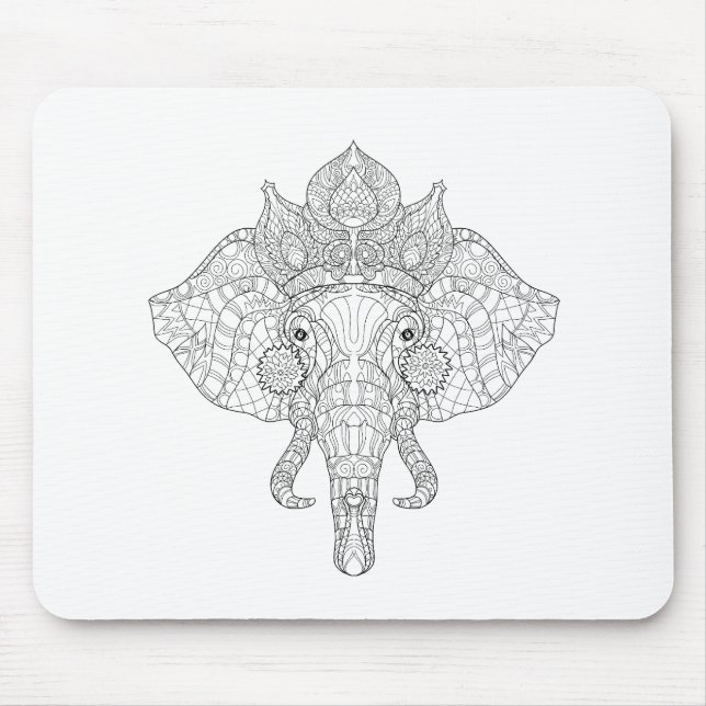 Elefant Head Zendoodle Musmatta (Framsidan)