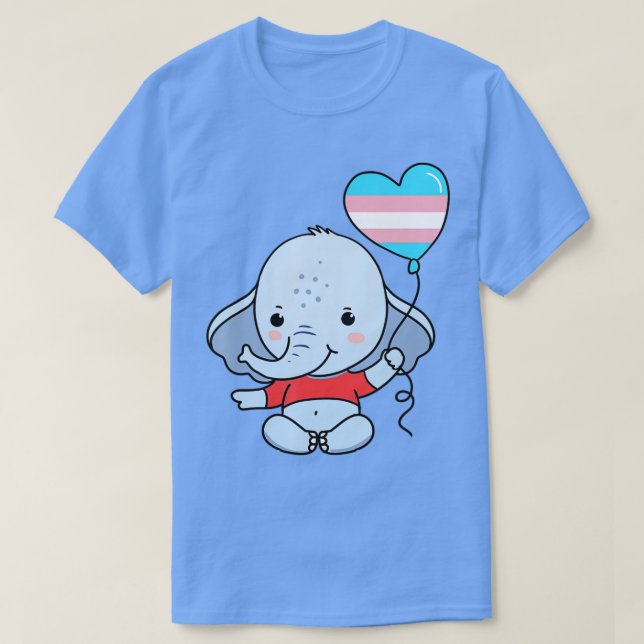 Elefant Heart Balloon Trans Pride T Shirt (Design framsida)