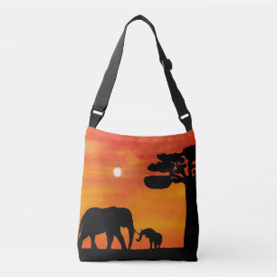 elefant, ,himmel ,djur ,soluppgång ,natur ,afrika axelväska