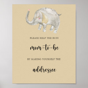 Elefant - Hjälp den upptagna blivande mamman affis Poster