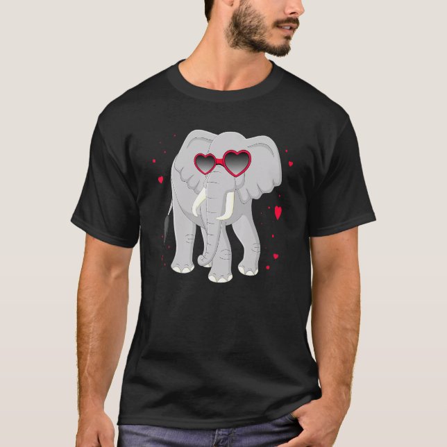 Elefant Hjärt Glasögon Barn Elefant Tröja Valenti (Framsida)