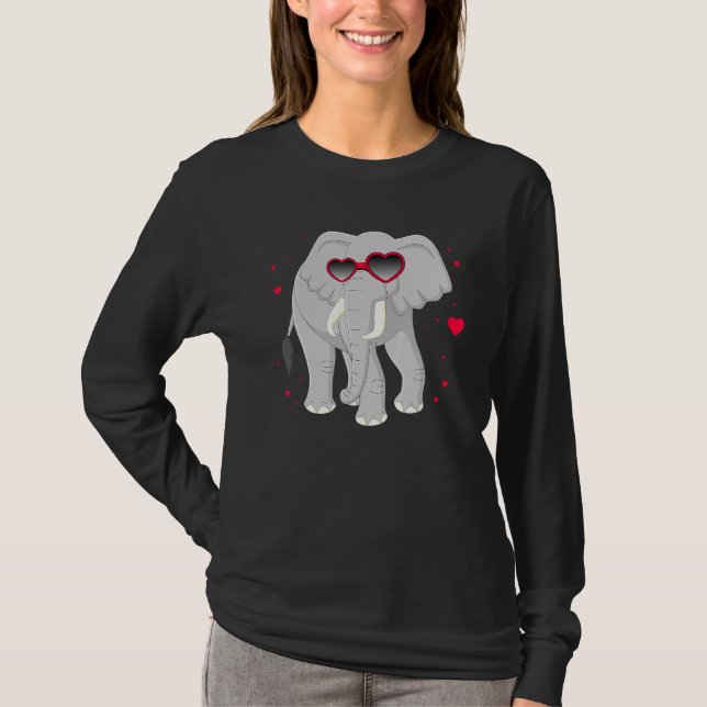 Elefant Hjärt Glasögon Barn Elefant Tröja Valenti (Framsida)