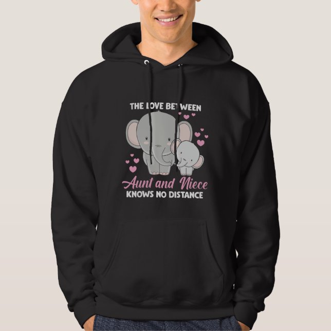Elefant-hjärtan i familjen Moster och Niece Kärlek Hoodie (Framsida)