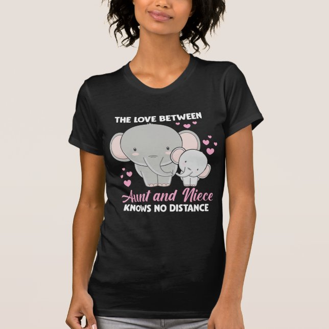 Elefant-hjärtan i familjen Moster och Niece Kärlek T Shirt (Framsida)