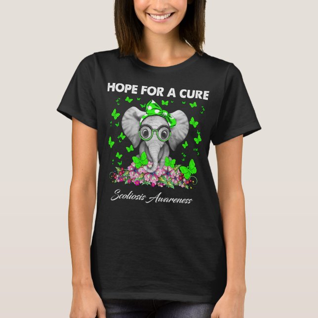 Elefant Hope for a Cure Als Awareness T Shirt (Framsida)