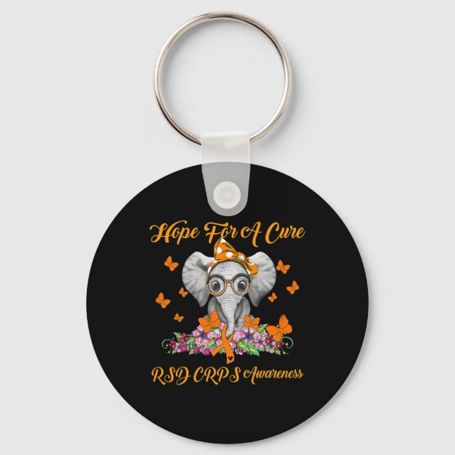 Elefant Hope for a Cure RSD CRPS Awareness Nyckelring (Framsida)