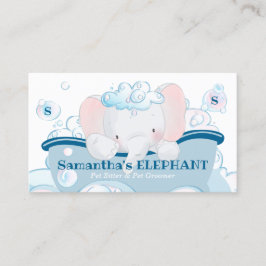 Elefant Husdjur Vård Baby Spa Badkar Groomer Visitkort