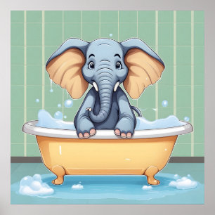 Elefant i bad poster
