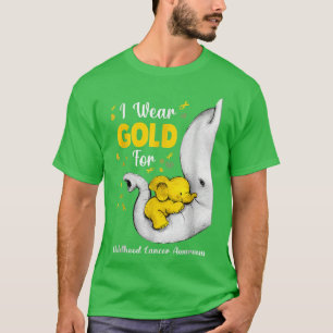 Elefant I Bära Guld-band för barncancer A T Shirt