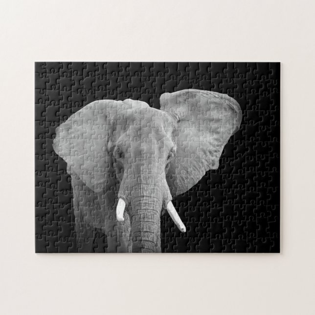 Elefant i Black and White Pussel (Horisontell)