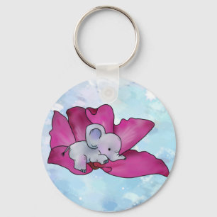 Elefant i Blüte Nyckelring