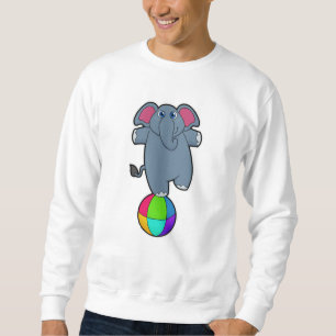 Elefant i Circus med Circus boll Lång Ärmad Tröja