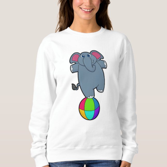 Elefant i Circus med Circus boll T Shirt (Framsida)