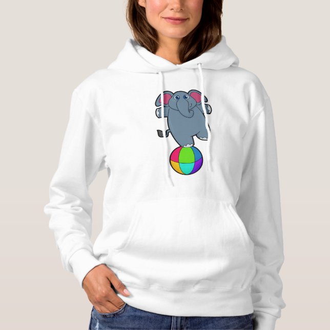 Elefant i Circus med Circus boll T Shirt (Framsida)