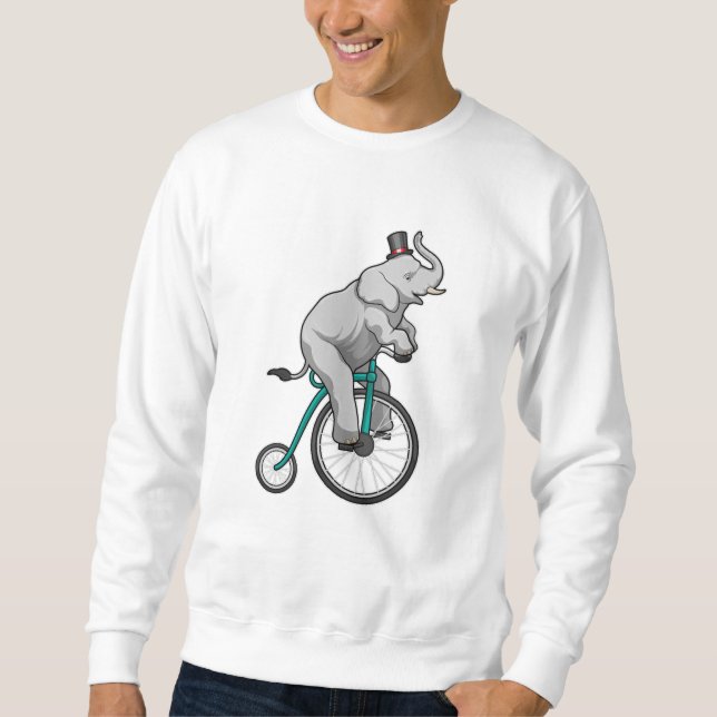 Elefant i Circus med Cycle Lång Ärmad Tröja (Framsida)