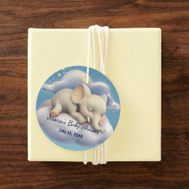 Elefant i Clouds Baby Shower Gåvor Etiketter