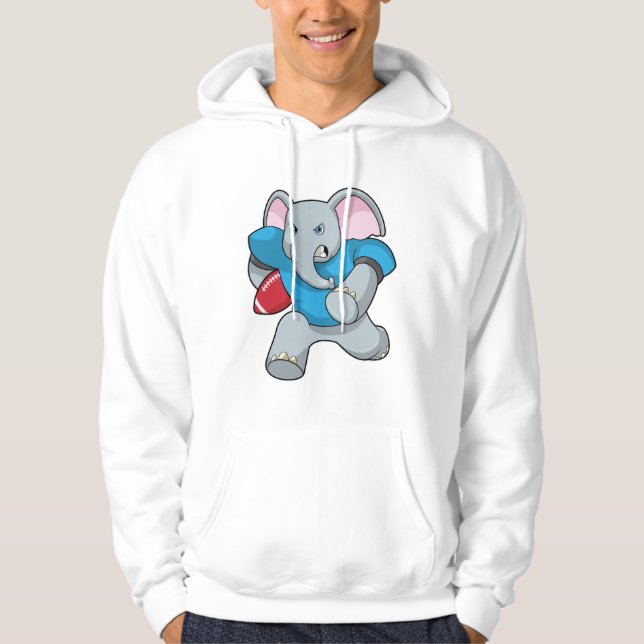 Elefant i fotbollen med utrustning hoodie (Framsida)