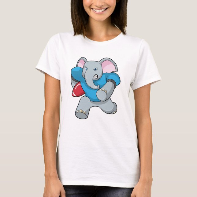 Elefant i fotbollen med utrustning t shirt (Framsida)
