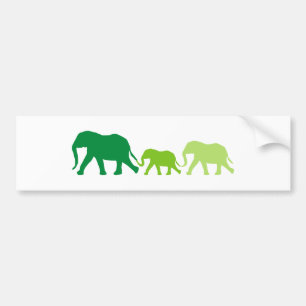 Elefant i Grönt Bildekal
