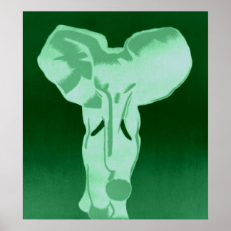 Elefant i grönt poster