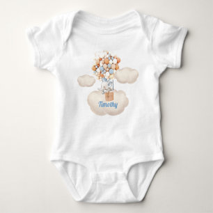Elefant i Hett-Luft-Balloon Baby Bodykostym T Shirt