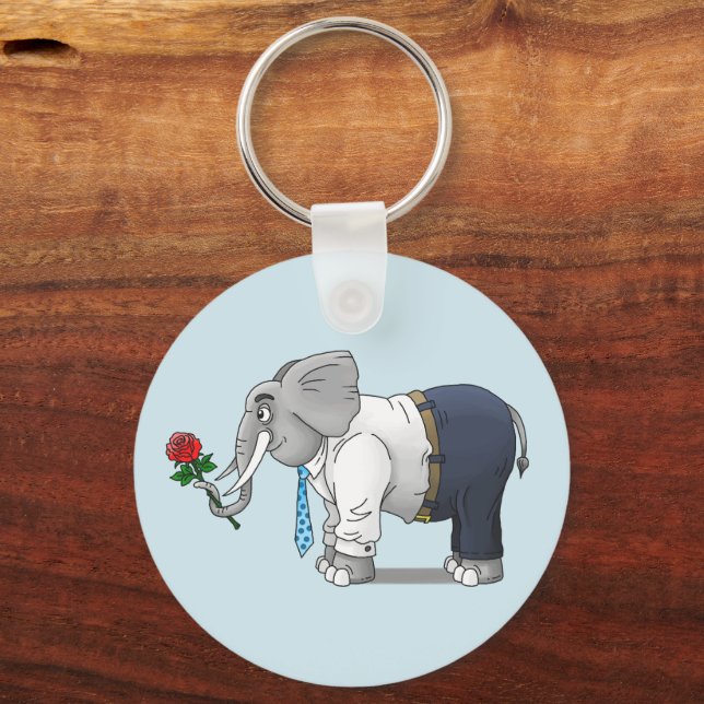 Elefant i kärlek Alla hjärtans dag Nyckelring (Framsida)