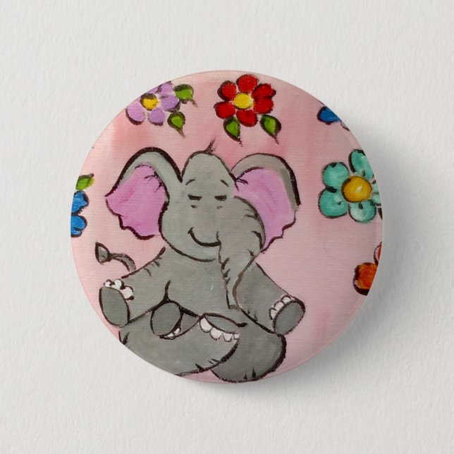 Elefant i meditation knapp (Framsida)