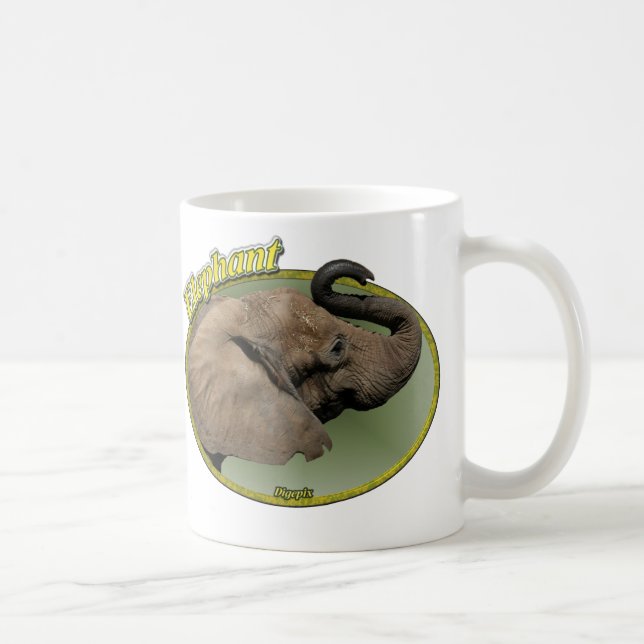 Elefant i oval kaffemugg (Höger)