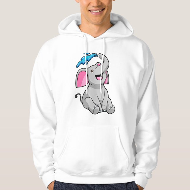 elefant i Stänk med Vatten Hoodie (Framsida)