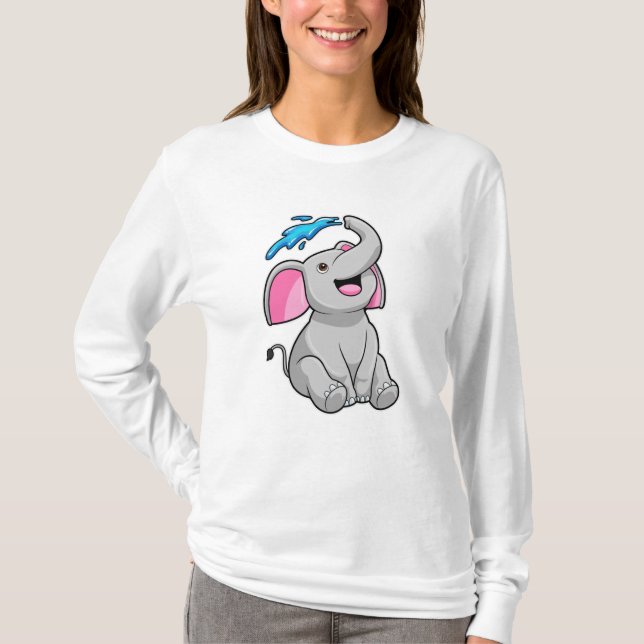 elefant i Stänk med Vatten T Shirt (Framsida)