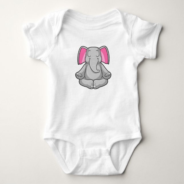 Elefant i Yoga i Kor-legged T Shirt (Framsida)