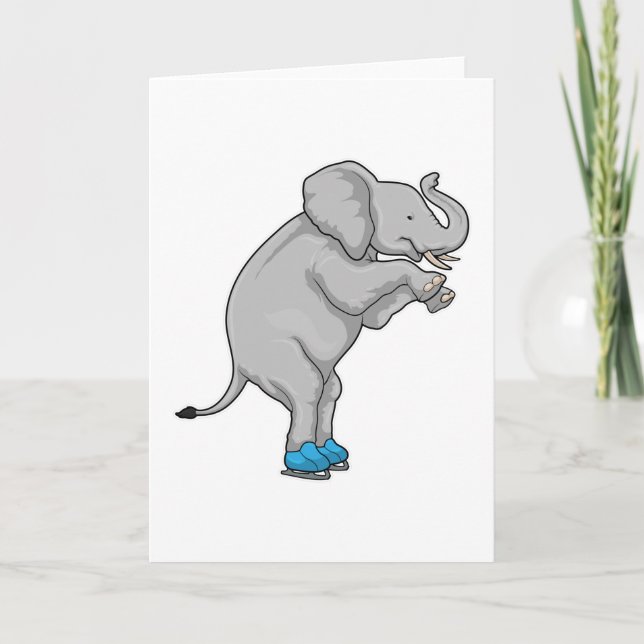 Elefant Isdans Iskonståkning Kort (Framsida)