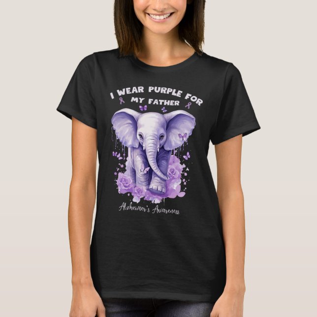 Elefant Jag Bär Lila För Min Far Heimerheimer' T Shirt (Framsida)