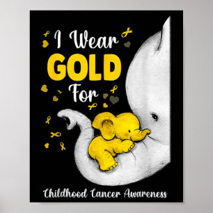 Elefant Jag Har Guld Band För Barncancer A Poster