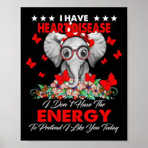 Elefant Jag har medvetenhet om hjärtsjukdom gåvor Poster