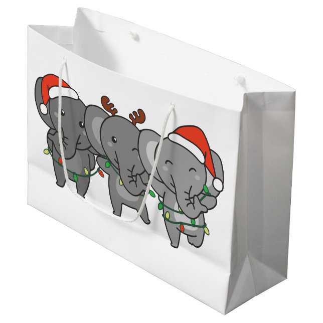 Elefant jul-djur Cute Large Gi (Framsidan Vinklad)