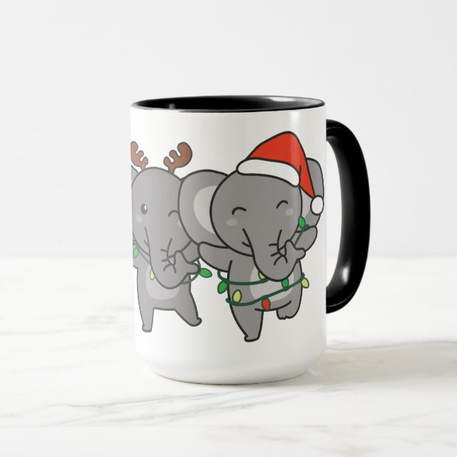 Elefant jul-djur Cute Mugg (Framsida höger)
