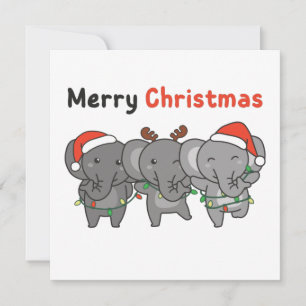 Elefant jul Djur Elefanter Glad Inbjudan