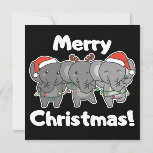 Elefant jul Djur Elefanter Glad Inbjudan