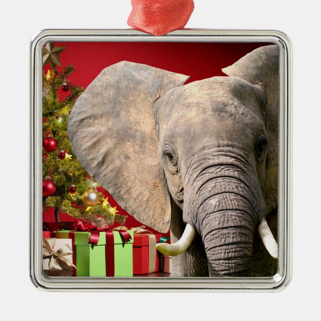 Elefant jul Greetings Julgransprydnad Metall (Framsidan)