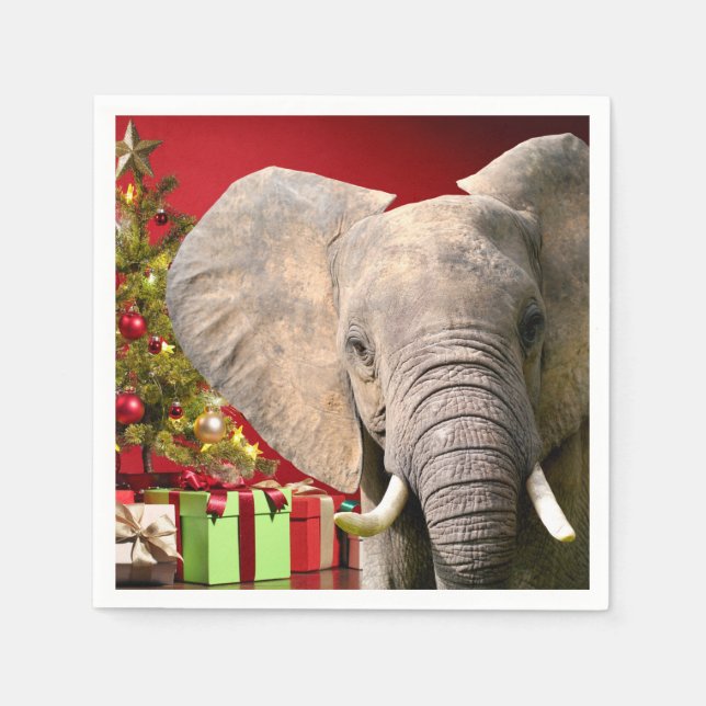 Elefant jul Greetings Pappersservett (Framsidan)
