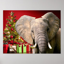 Elefant jul Greetings Poster